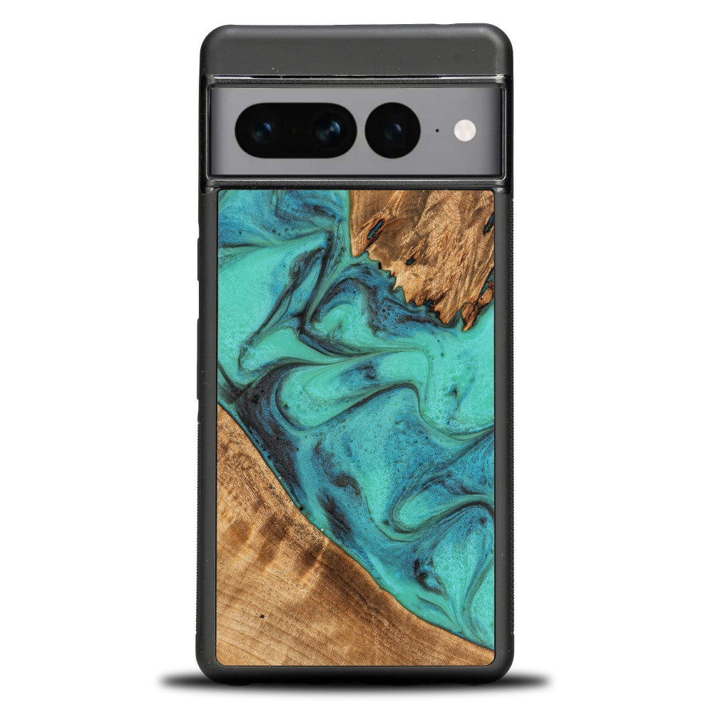 Holzhülle für Google Pixel 7, Bewood Unique Turquoise