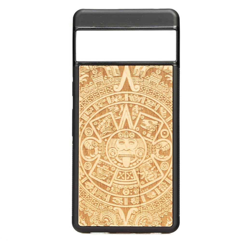 Holzhülle für Google Pixel 7 Pro, Bewood Aniegre Aztekischer Kalender
