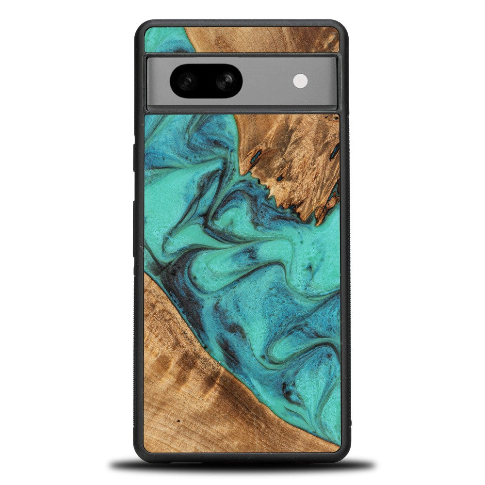 Holzhülle für Google Pixel 7A, Bewood Unique Turquoise