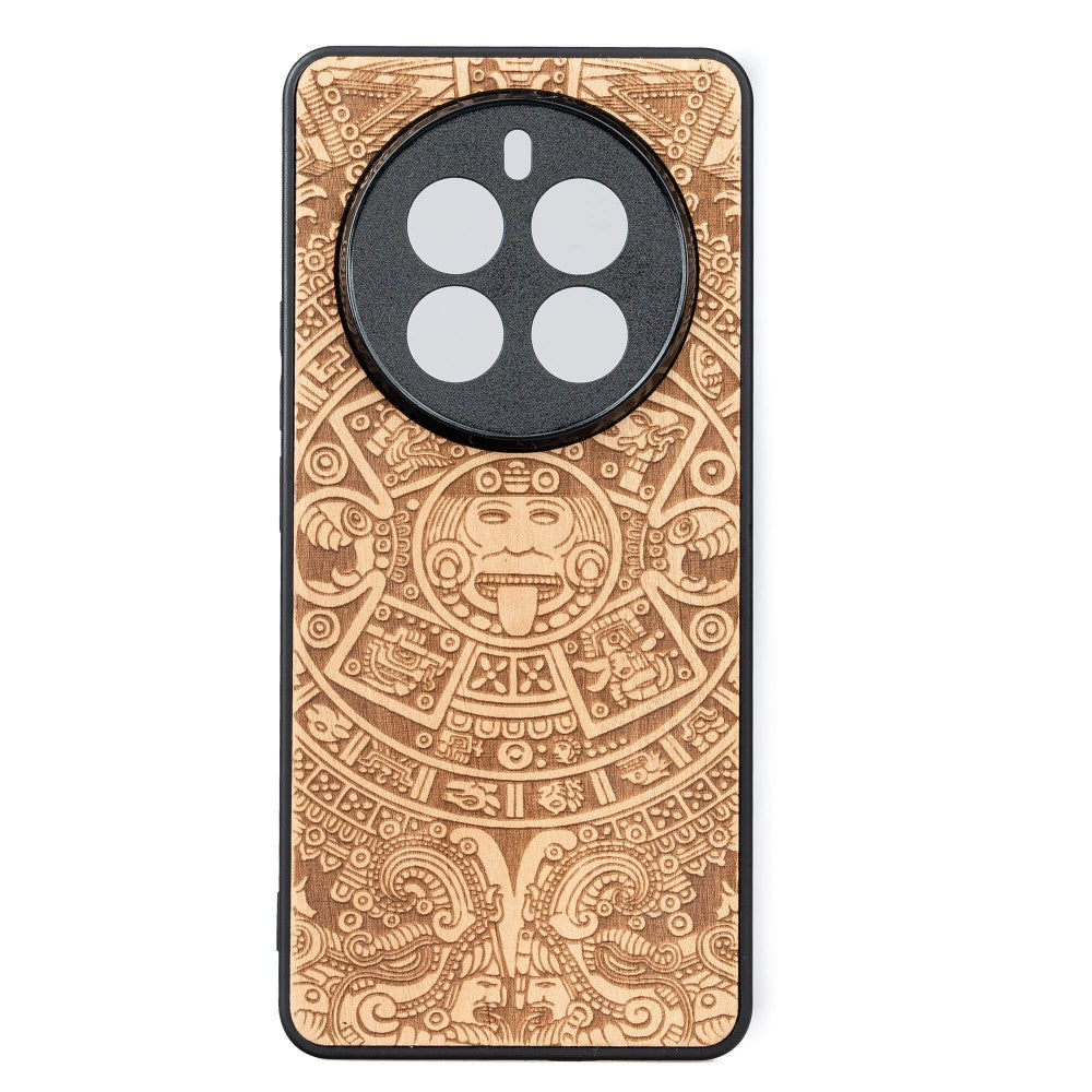 Holzhülle für Realme 12 Pro / 12 Pro+, Bewood Aniegre Aztekischer Kalender
