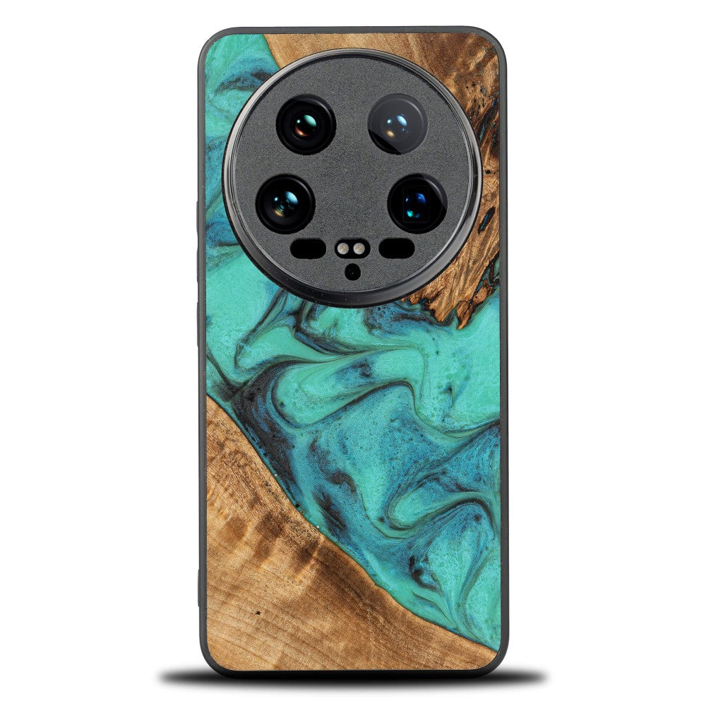 Holzhülle für Xiaomi 14 Ultra, Bewood Unique Turquoise
