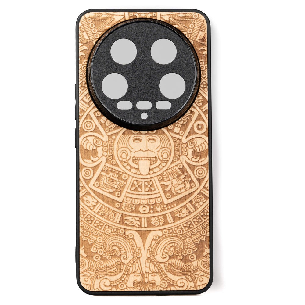 Holzhülle für Xiaomi 14 Ultra, Bewood Aniegre Aztekischer Kalender