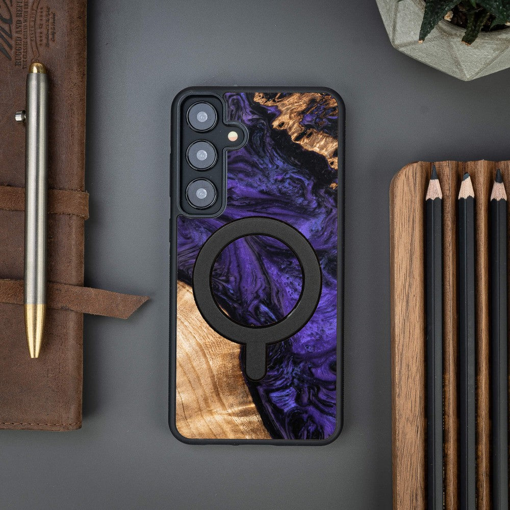 Holzhülle für Galaxy S24 Plus, Bewood Unique Violet für MagSafe