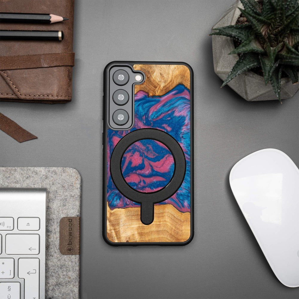 Holzhülle für Galaxy S23, Bewood Unique Neons Vegas für MagSafe