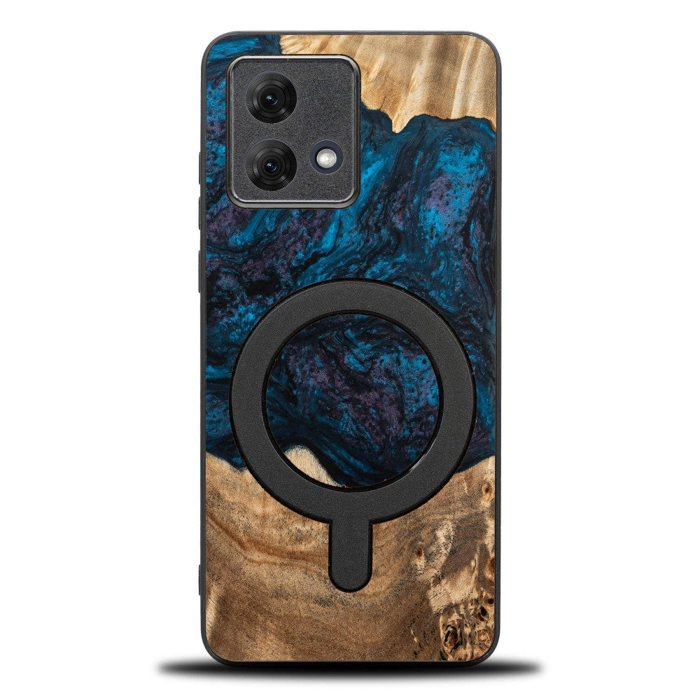 Holzhülle für Motorola Moto G84 5G, Bewood Unique Planets Neptun für MagSafe