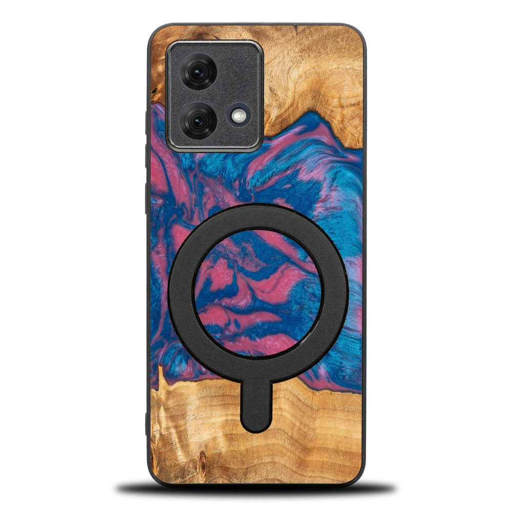 Holzhülle für Motorola Moto G84 5G, Bewood Unique Neons Vegas für MagSafe