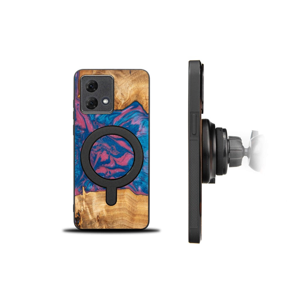 Holzhülle für Motorola Moto G84 5G, Bewood Unique Neons Vegas für MagSafe