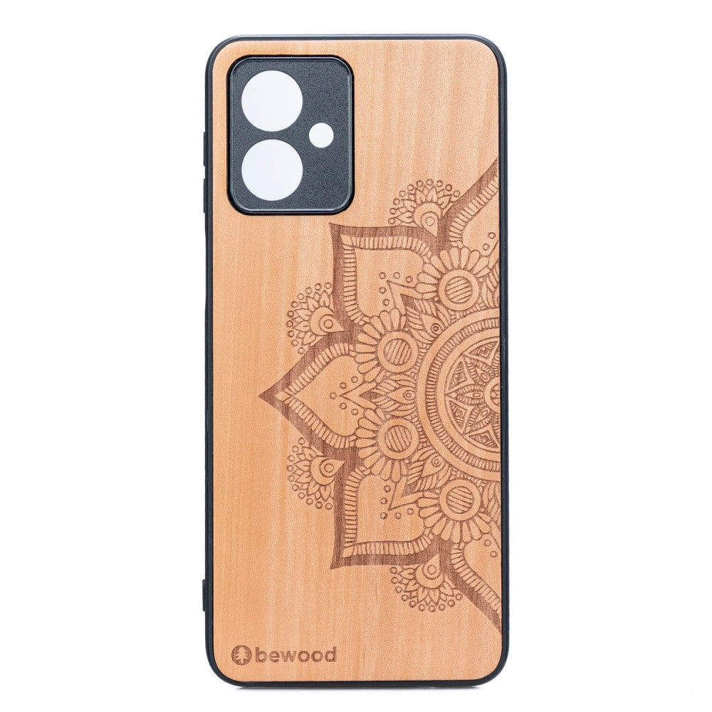 Holzhülle für Motorola Moto G54 5G, Bewood Apfelbaum Mandala
