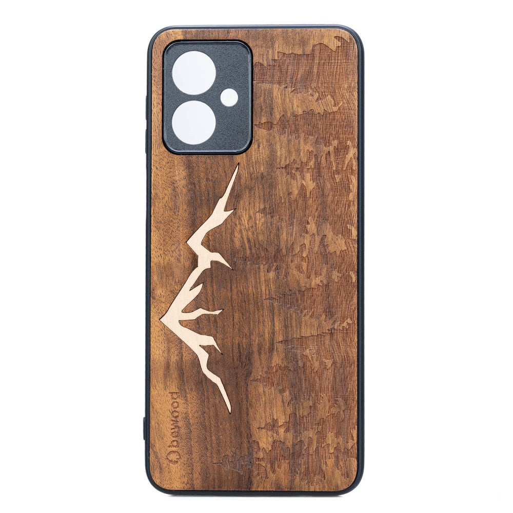 Holzhülle für Motorola Moto G54 5G, Bewood Imbuia-Gebirge