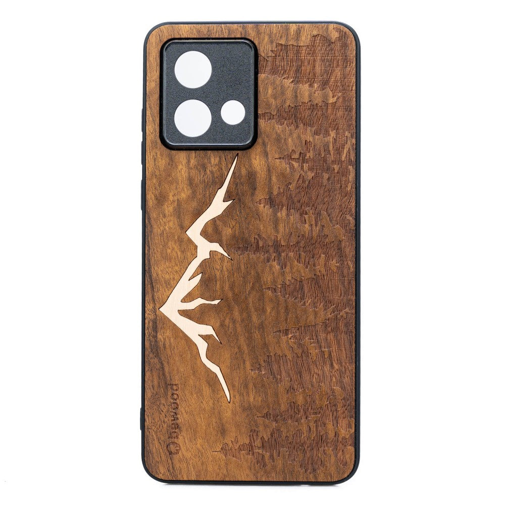 Holzhülle für Motorola Moto G84 5G, Bewood Imbuia-Gebirge