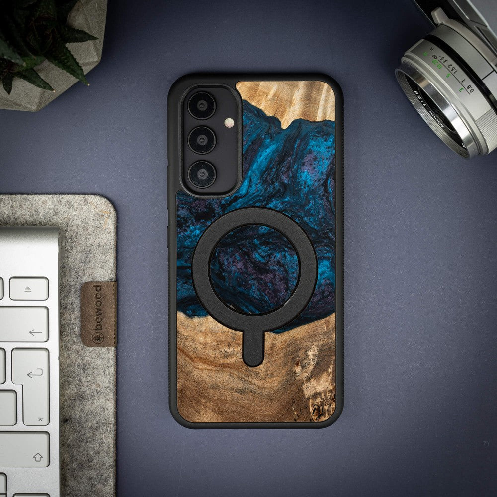 Holzhülle für Galaxy A54 5G, Bewood Unique Planets Neptun für MagSafe