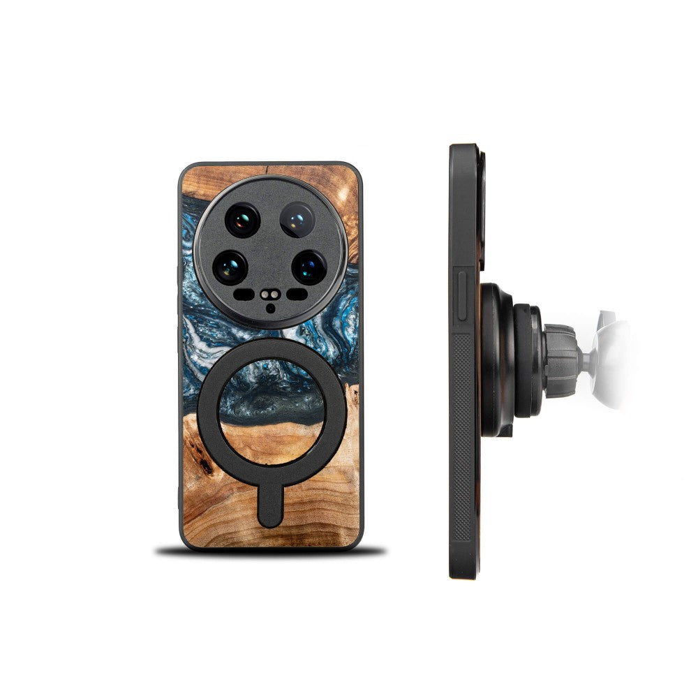 Holzhülle für Xiaomi 14 Ultra, Bewood Unique Planets Erde für MagSafe