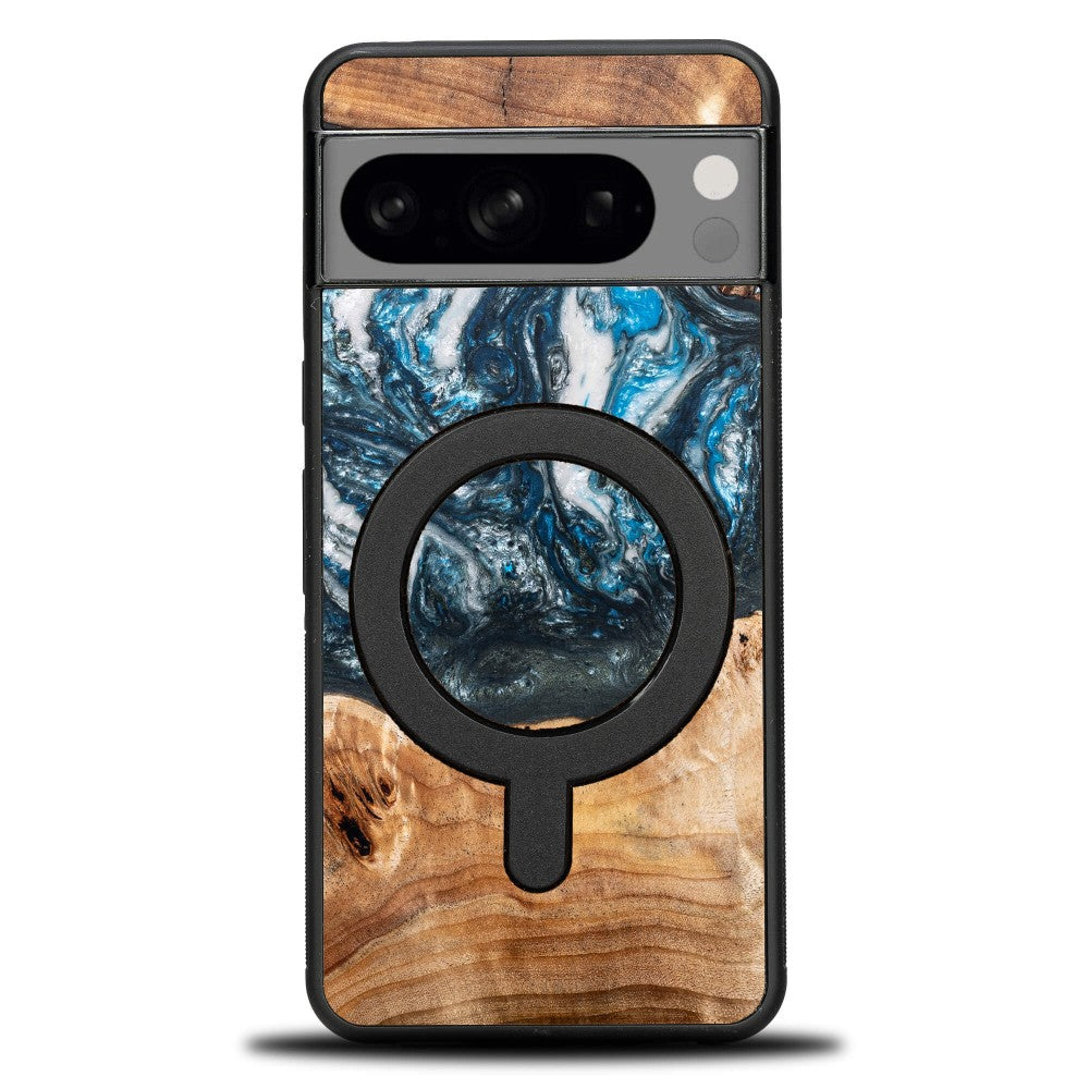 Holzhülle für Google Pixel 8, Bewood Unique Planets Erde für MagSafe