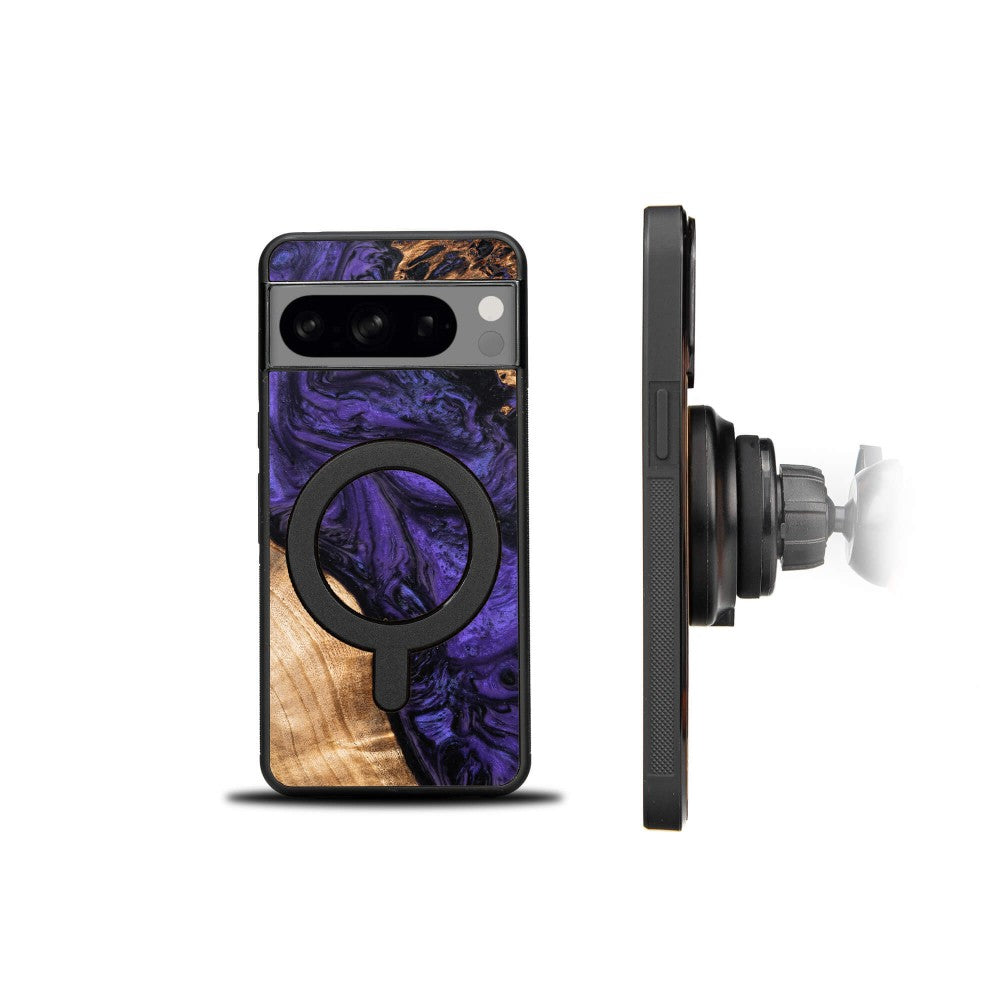 Holzhülle für Google Pixel 8 Pro, Bewood Unique Violet für MagSafe