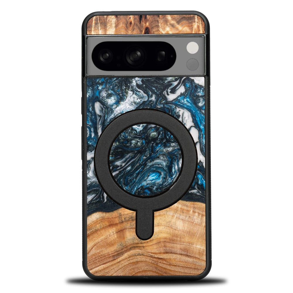 Holzhülle für Google Pixel 8 Pro, Bewood Unique Planets Erde für MagSafe