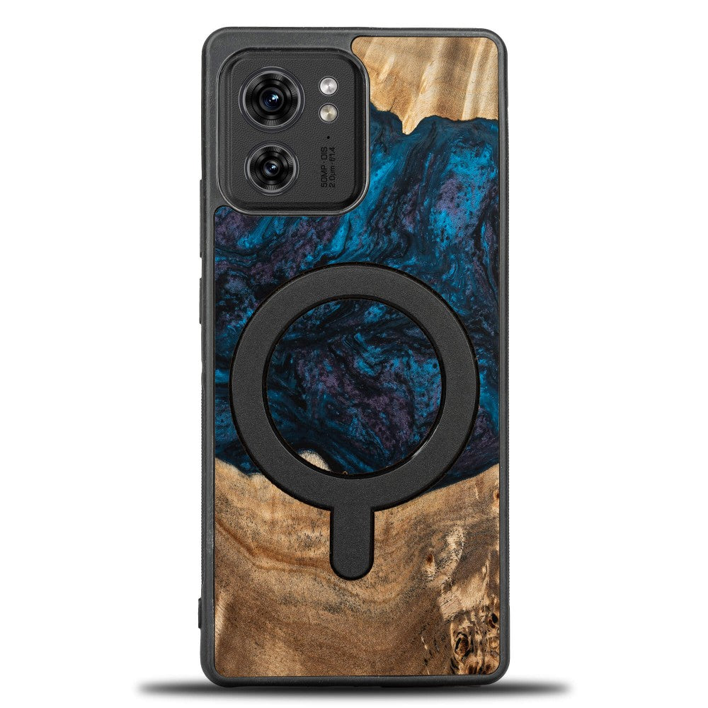 Holzhülle für Motorola Edge 40, Bewood Unique Planets Neptun für MagSafe