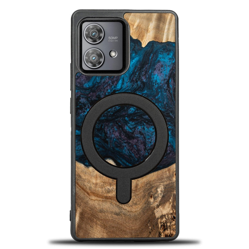 Holzhülle für Motorola Edge 40 Neo, Bewood Unique Planets Neptun für MagSafe