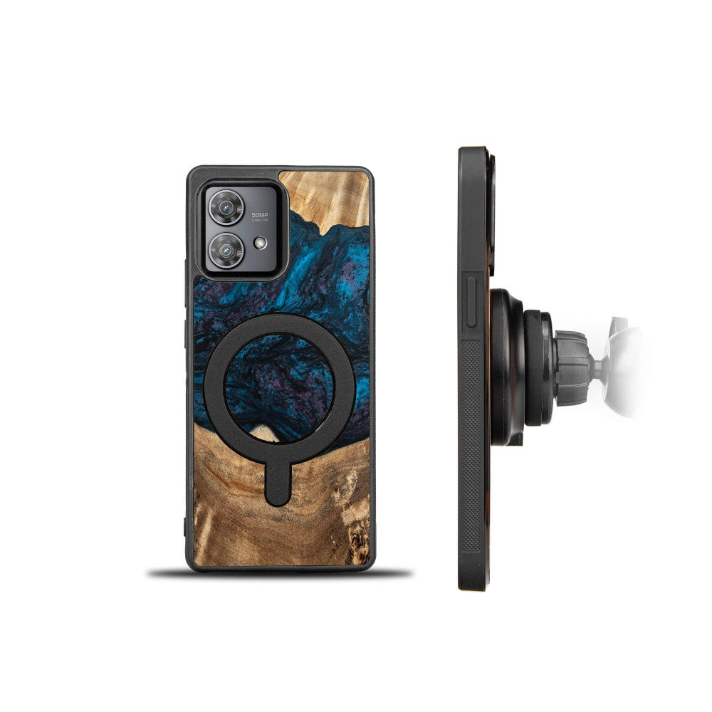 Holzhülle für Motorola Edge 40 Neo, Bewood Unique Planets Neptun für MagSafe
