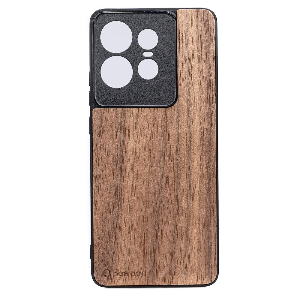 Holzhülle für Motorola Edge 50 Pro, Bewood Amerikanischer Nussbaum