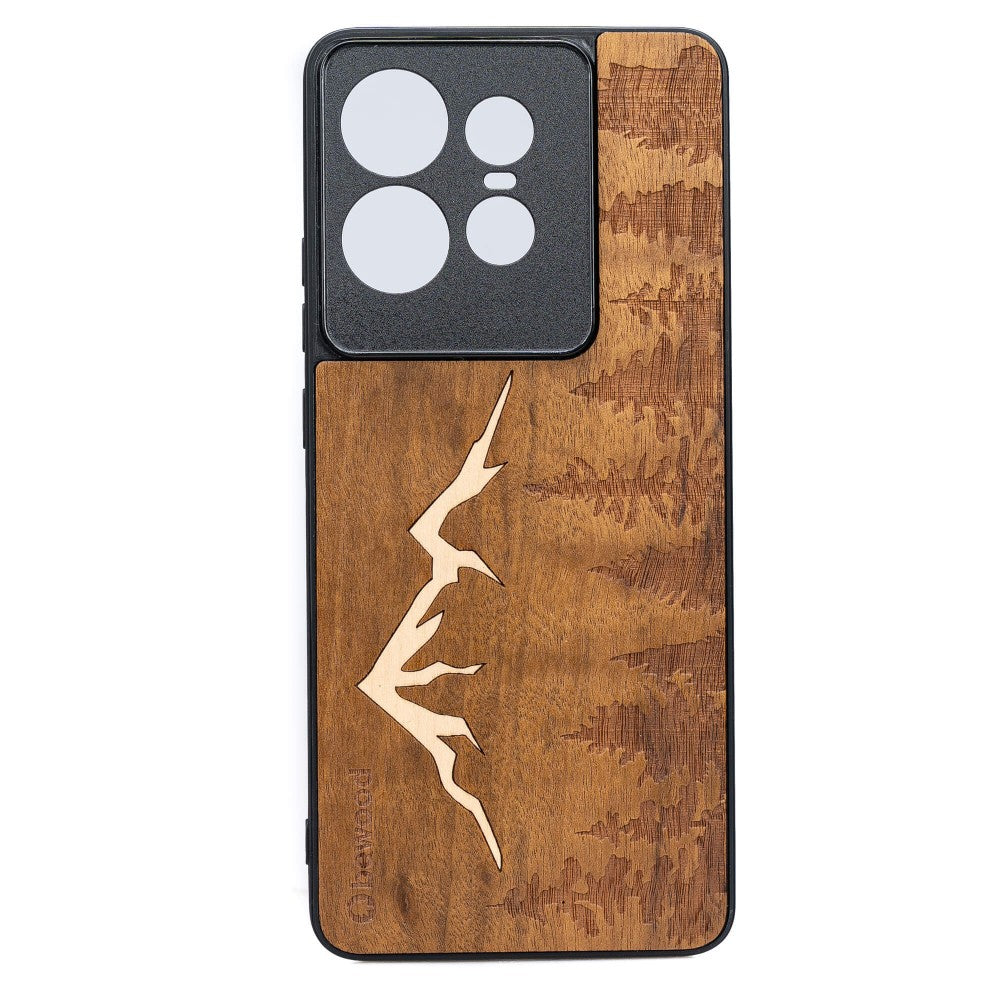 Holzhülle für Motorola Edge 50 Pro, Bewood Imbuia-Gebirge