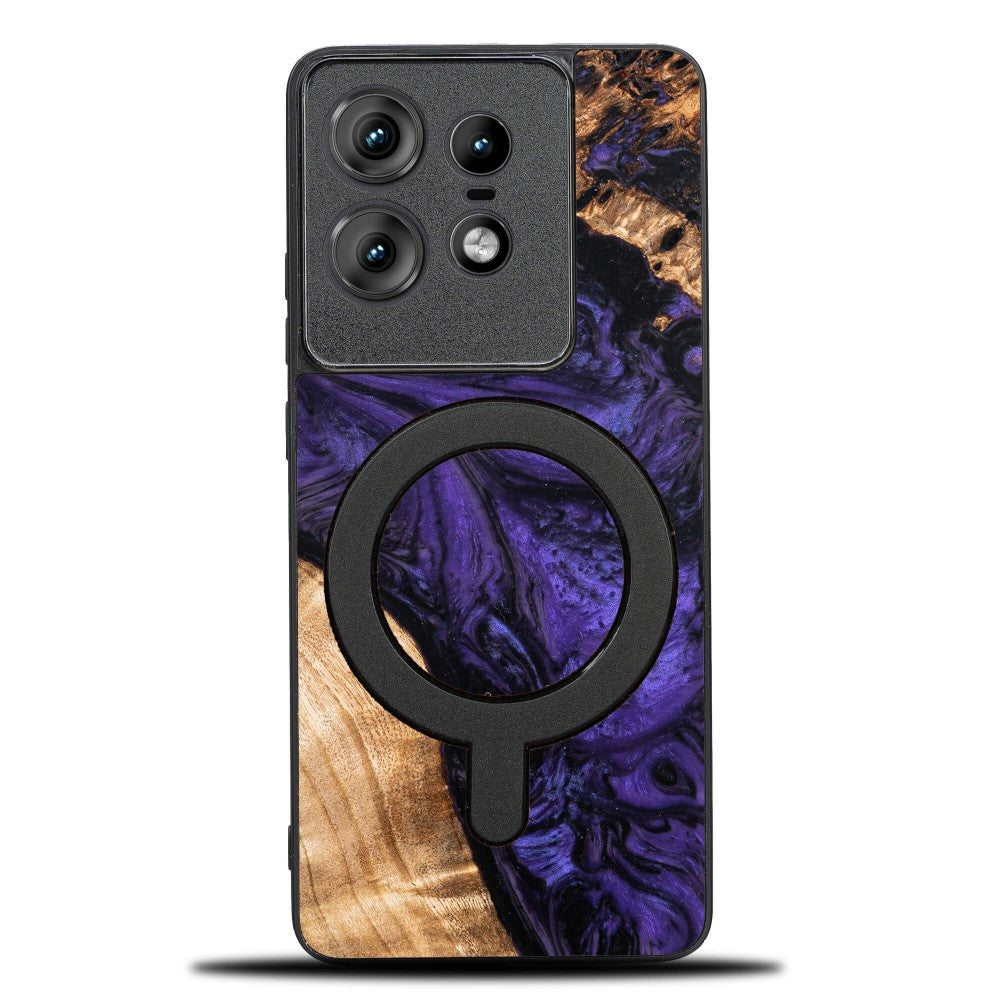 Holzhülle für Motorola Edge 50 Pro, Bewood Unique Violet für MagSafe
