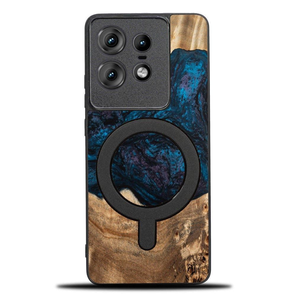 Holzhülle für Motorola Edge 50 Pro, Bewood Unique Planets Neptun für MagSafe