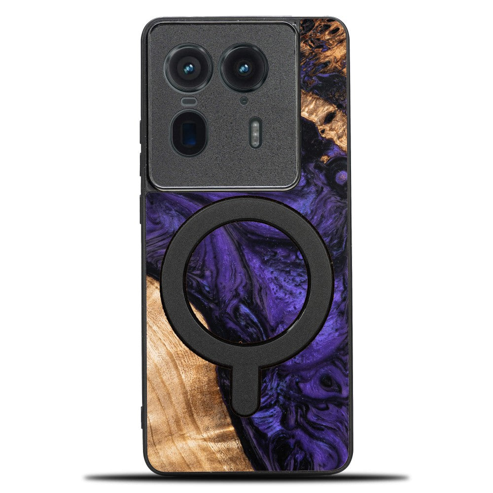 Holzhülle für Motorola Edge 50 Ultra, Bewood Unique Violet für MagSafe