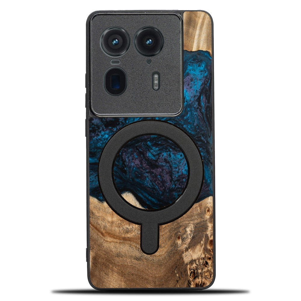 Holzhülle für Motorola Edge 50 Ultra, Bewood Unique Planets Neptun für MagSafe