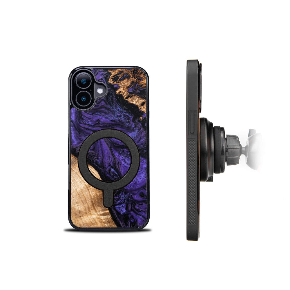 Holzhülle für iPhone 16 Plus, Bewood Unique Violet für MagSafe
