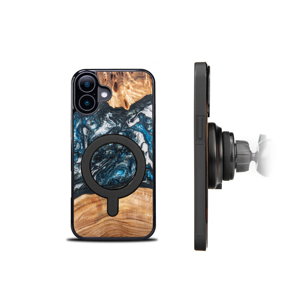 Holzhülle für iPhone 16 Plus, Bewood Unique Planets Erde für MagSafe
