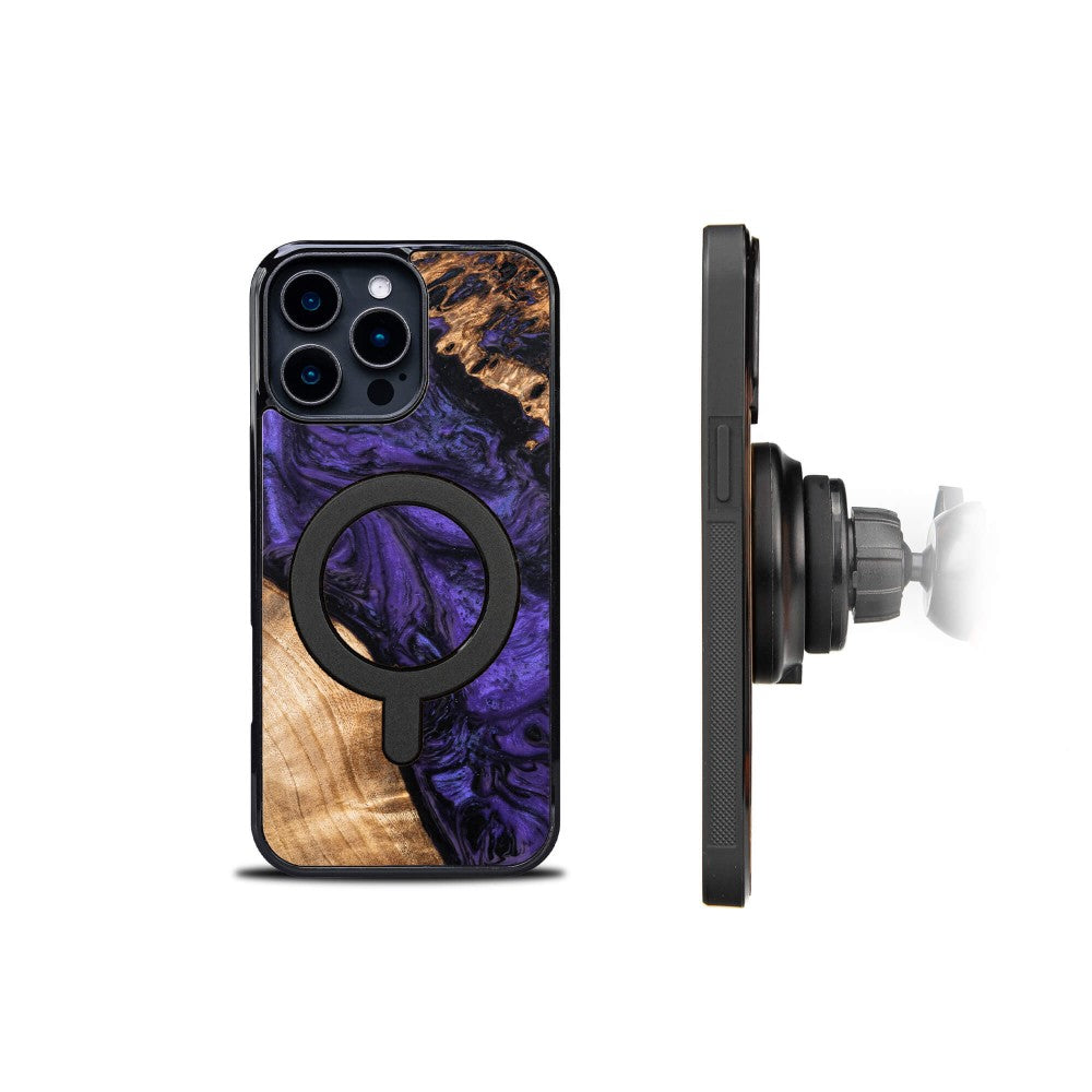 Holzhülle für iPhone 16 Pro Max, Bewood Unique Violet für MagSafe