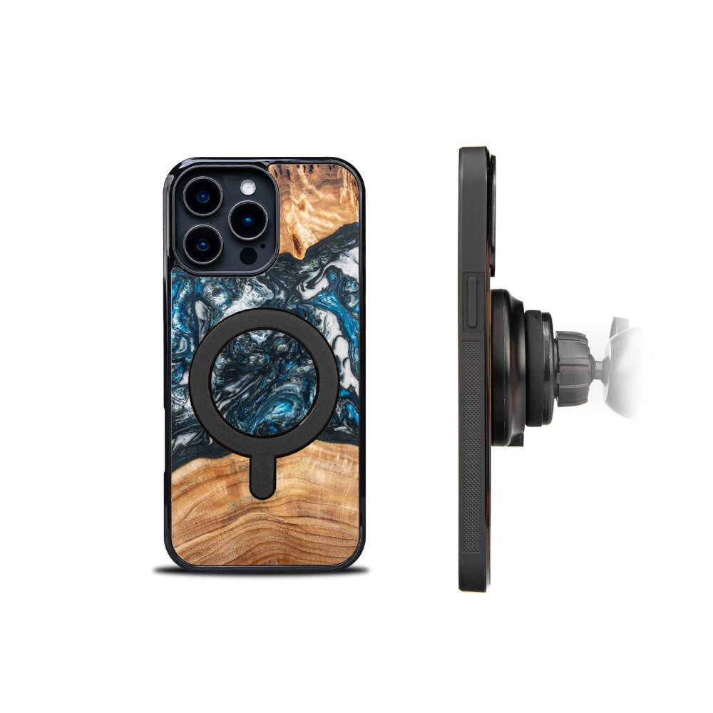 Holzhülle für iPhone 16 Pro Max, Bewood Unique Planets Erde für MagSafe