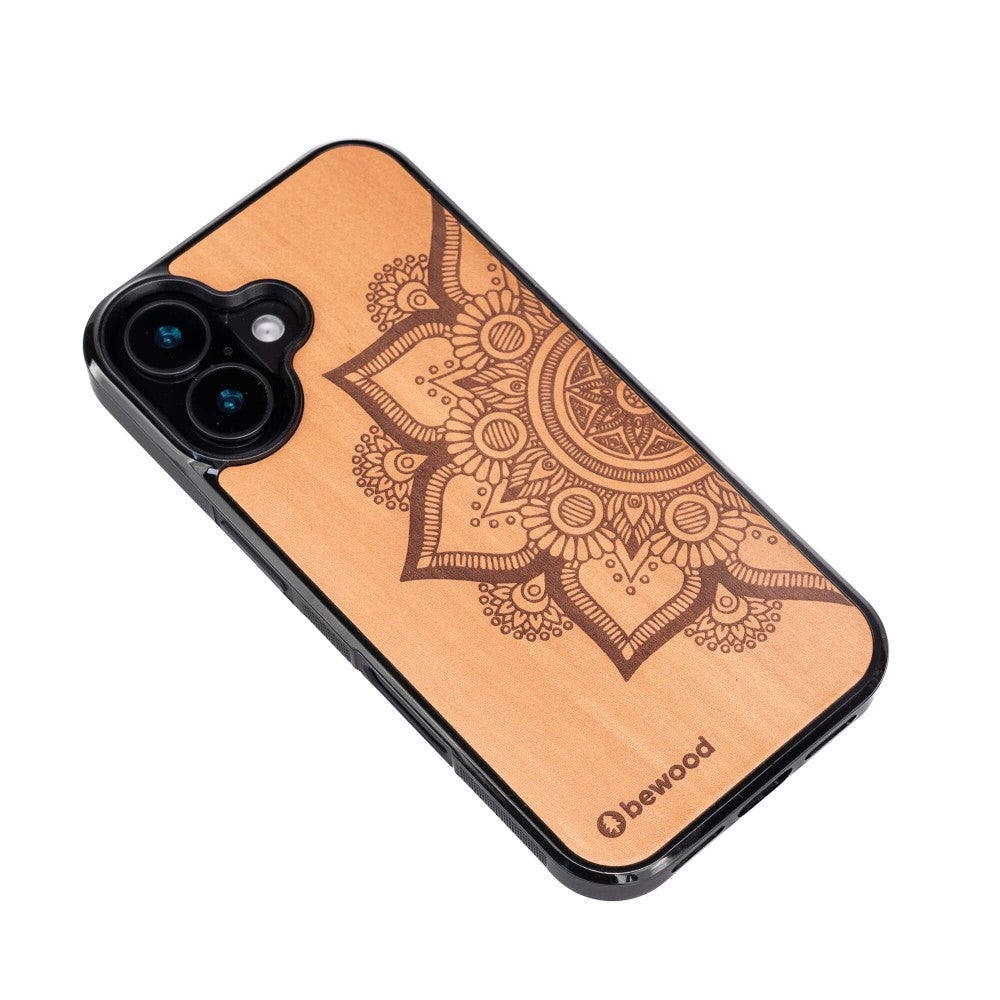Holzhülle für iPhone 16, Bewood Apfelbaum Mandala
