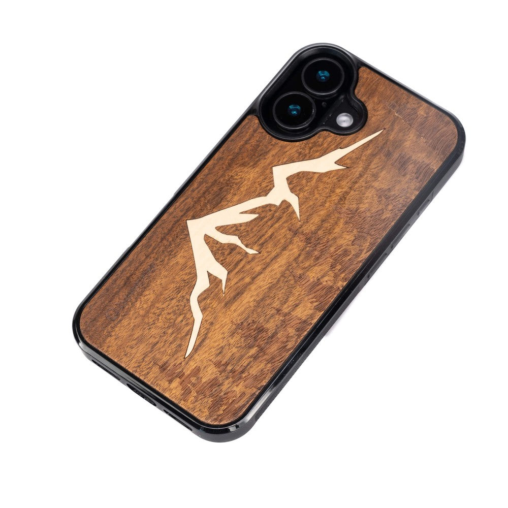 Holzhülle für iPhone 16, Bewood Imbuia-Gebirge