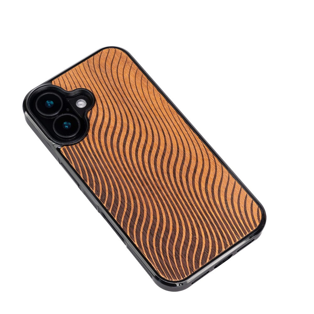 Holzhülle für iPhone 16, Bewood Merbauwellen