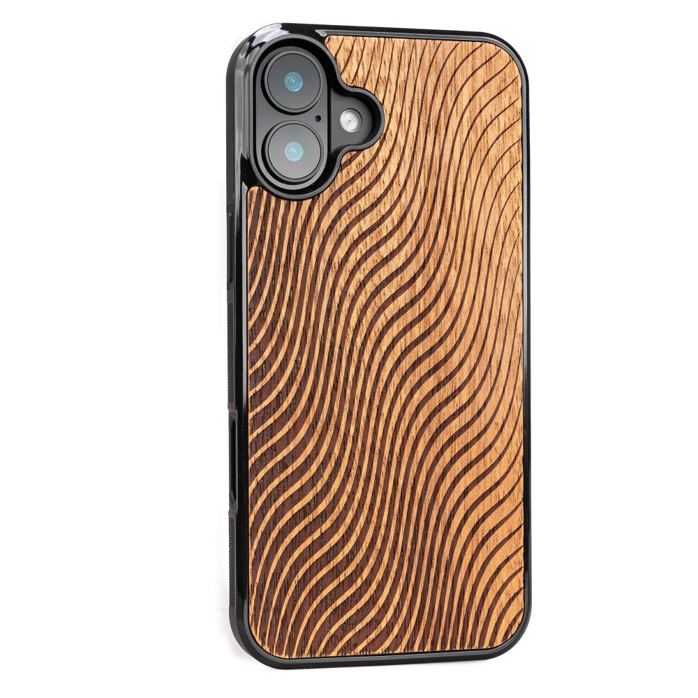 Holzhülle für iPhone 16 Plus, Bewood Merbauwellen
