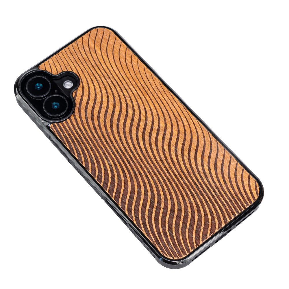 Holzhülle für iPhone 16 Plus, Bewood Merbauwellen