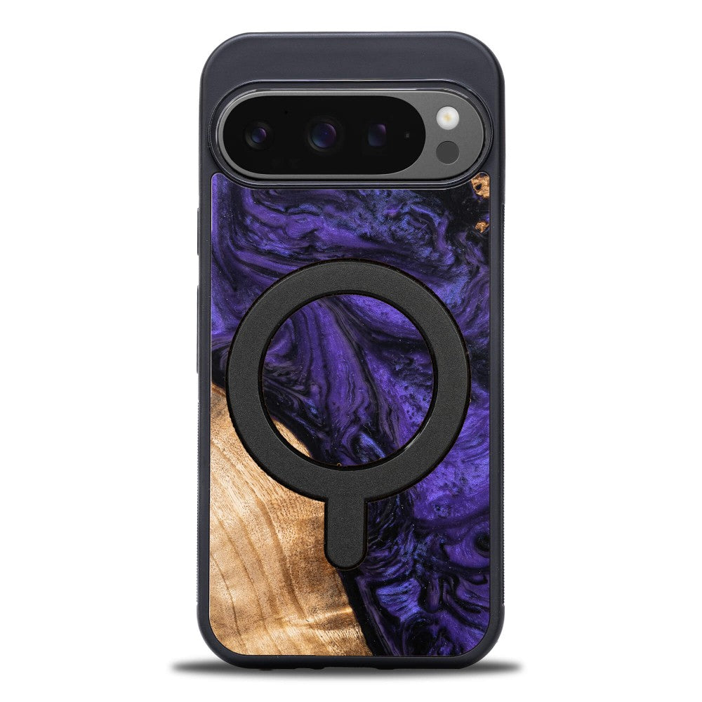 Holzhülle für Google Pixel 9 / 9 Pro, Bewood Unique Violet für MagSafe