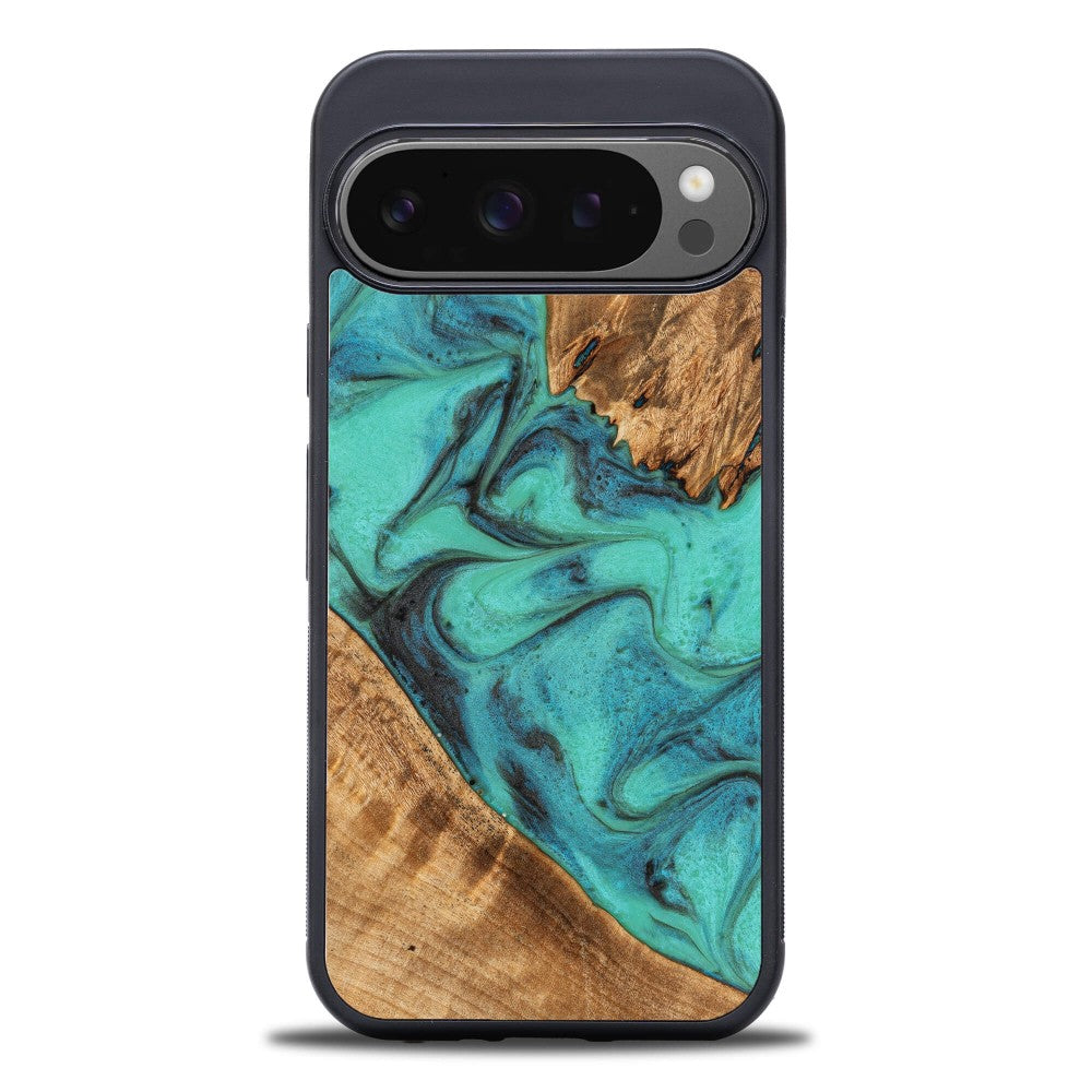 Holzhülle für Google Pixel 9 Pro XL, Bewood Unique Turquoise