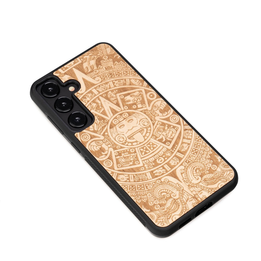 Holzhülle für Galaxy A35 5G, Bewood Aniegre Aztekischer Kalender
