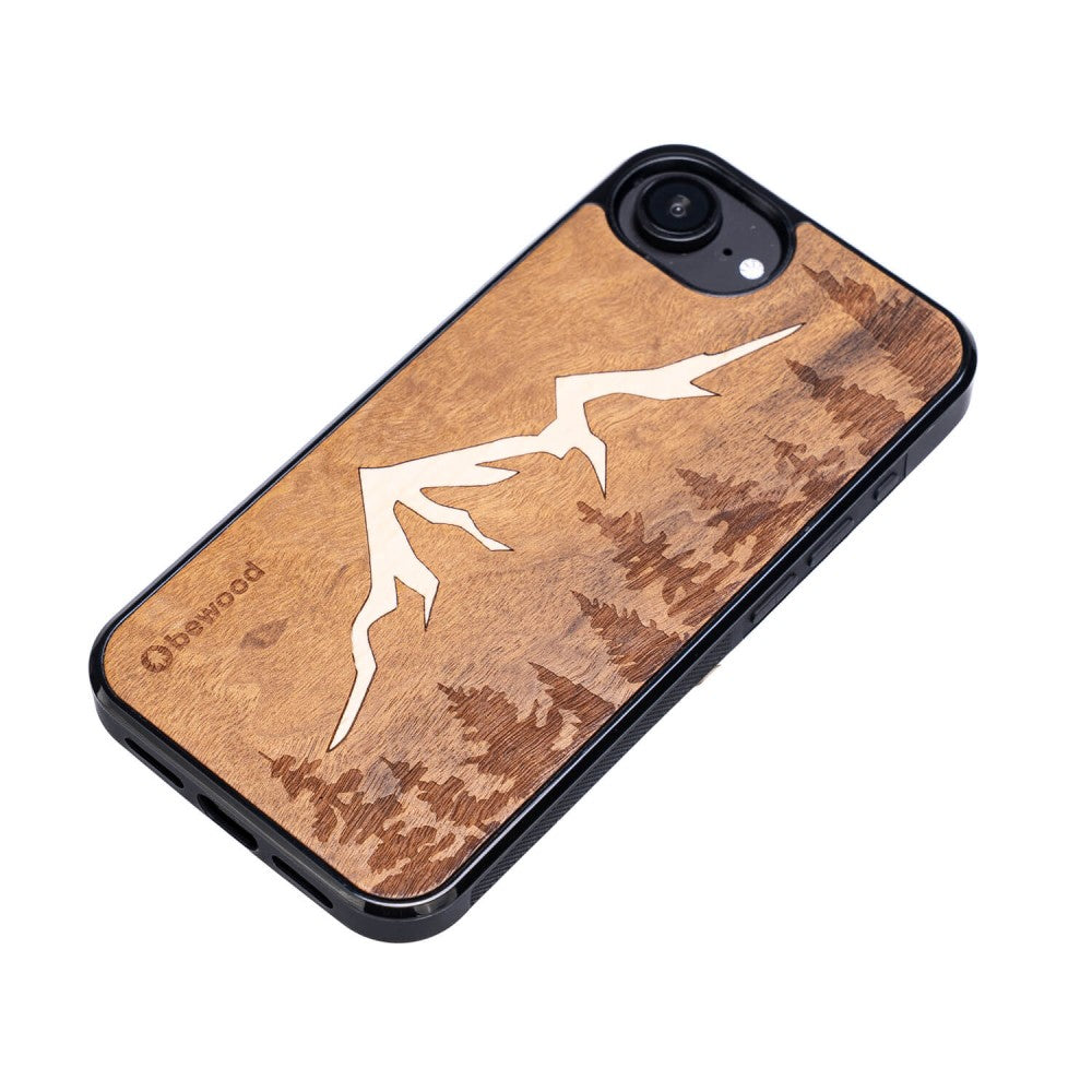 Holzhülle für iPhone 17e / 16e, Bewood Imbuia-Gebirge