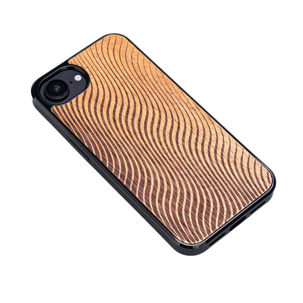 Holzhülle für iPhone 17e / 16e, Bewood Merbauwellen