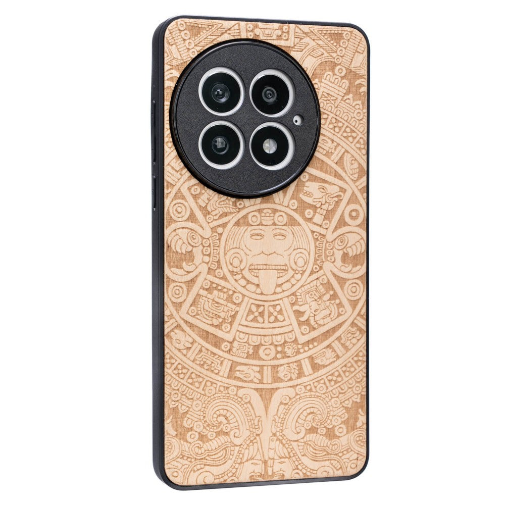 Holzhülle für OnePlus 13, Bewood Aniegre Aztekischer Kalender