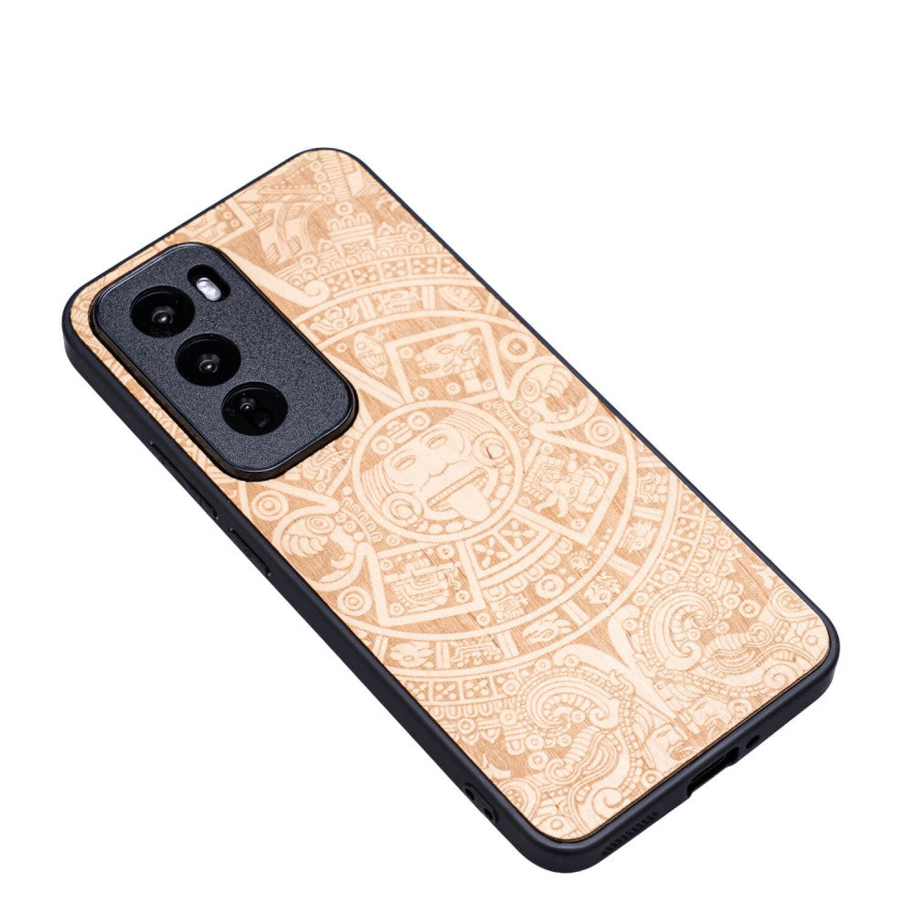 Holzhülle für Oppo Reno 12 Pro, Bewood Aniegre Aztekischer Kalender
