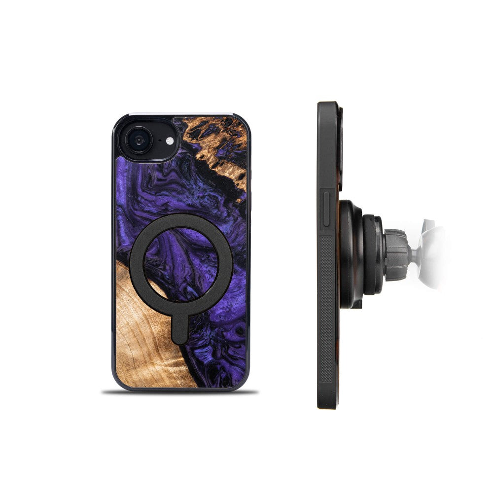 Holzhülle für iPhone 17e / 16e, Bewood Unique Violet für MagSafe