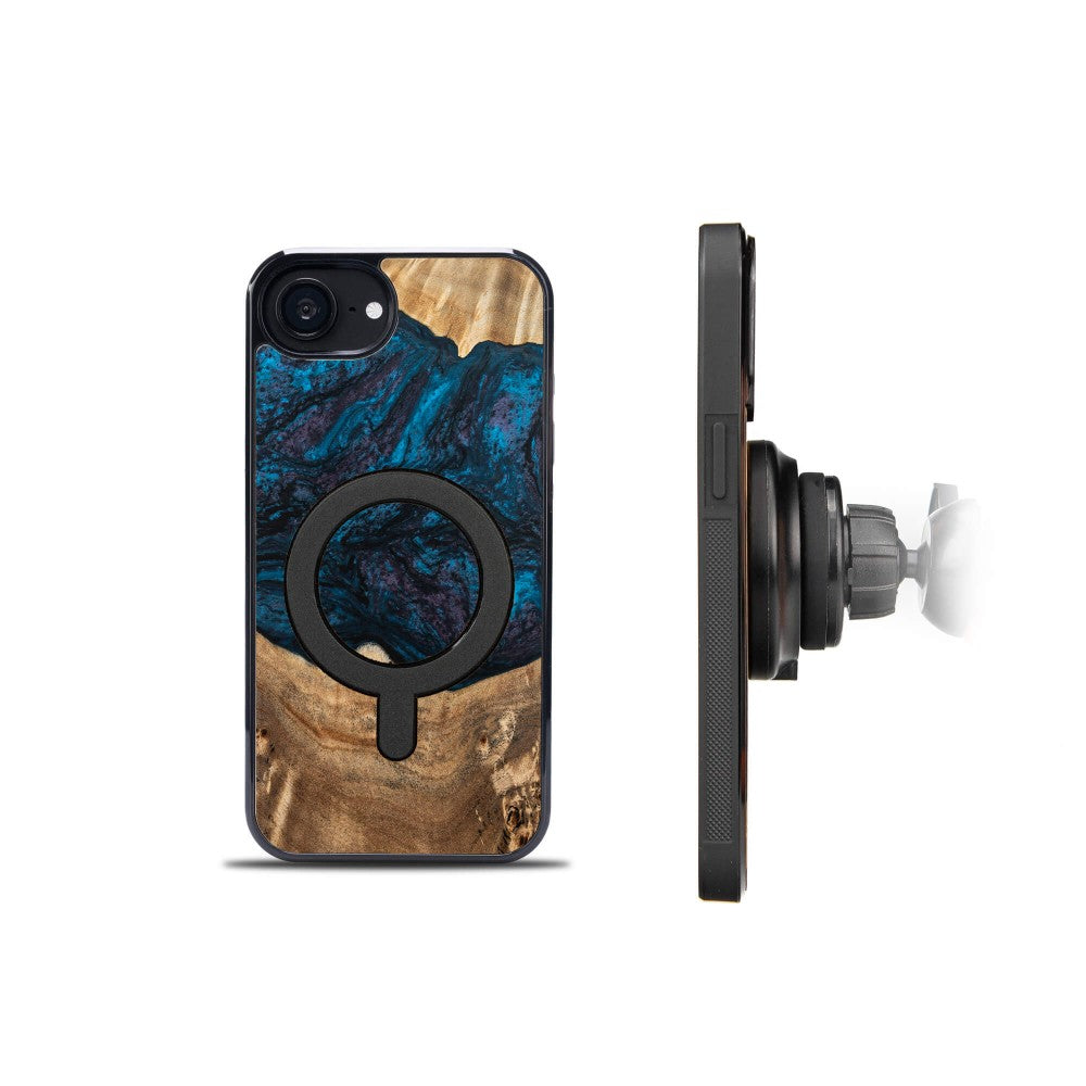 Holzhülle für iPhone 17e / 16e, Bewood Unique Planets Neptun für MagSafe