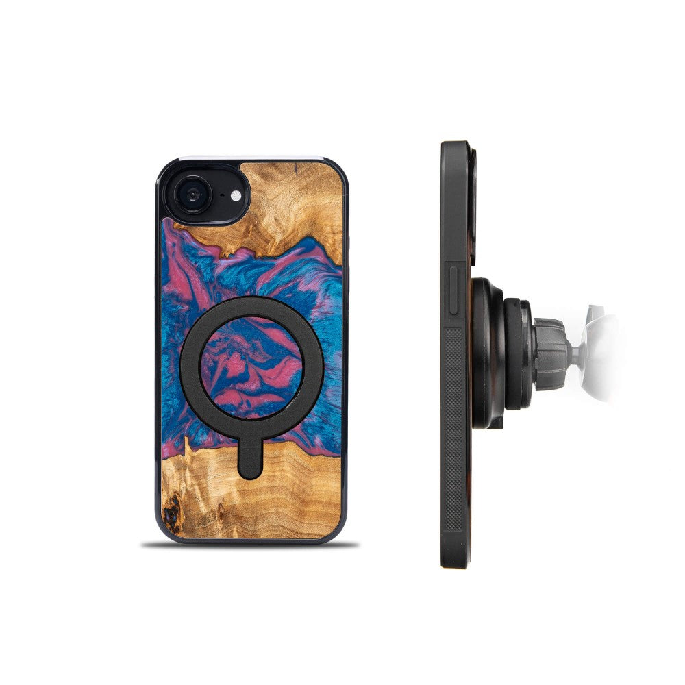 Holzhülle für iPhone 17e / 16e, Bewood Unique Neons Vegas für MagSafe