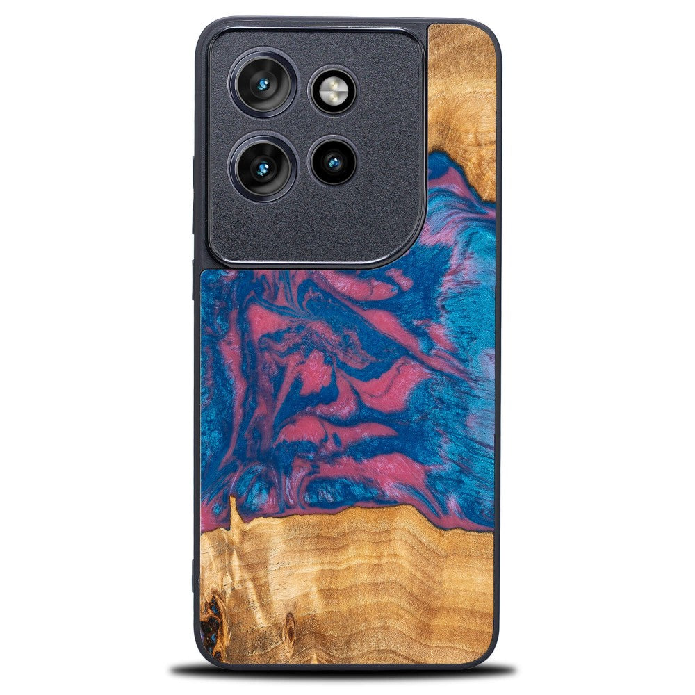 Holzhülle für Motorola Edge 50 Neo, Bewood Unique Neons Vegas