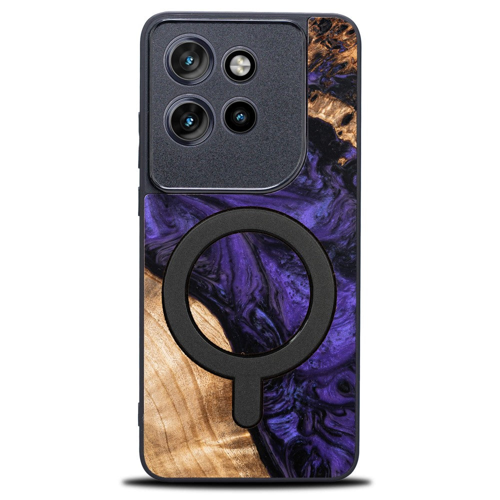 Holzhülle für Motorola Edge 50 Neo, Bewood Unique Violet für MagSafe