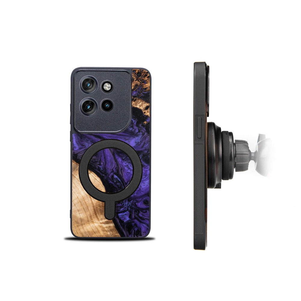 Holzhülle für Motorola Edge 50 Neo, Bewood Unique Violet für MagSafe